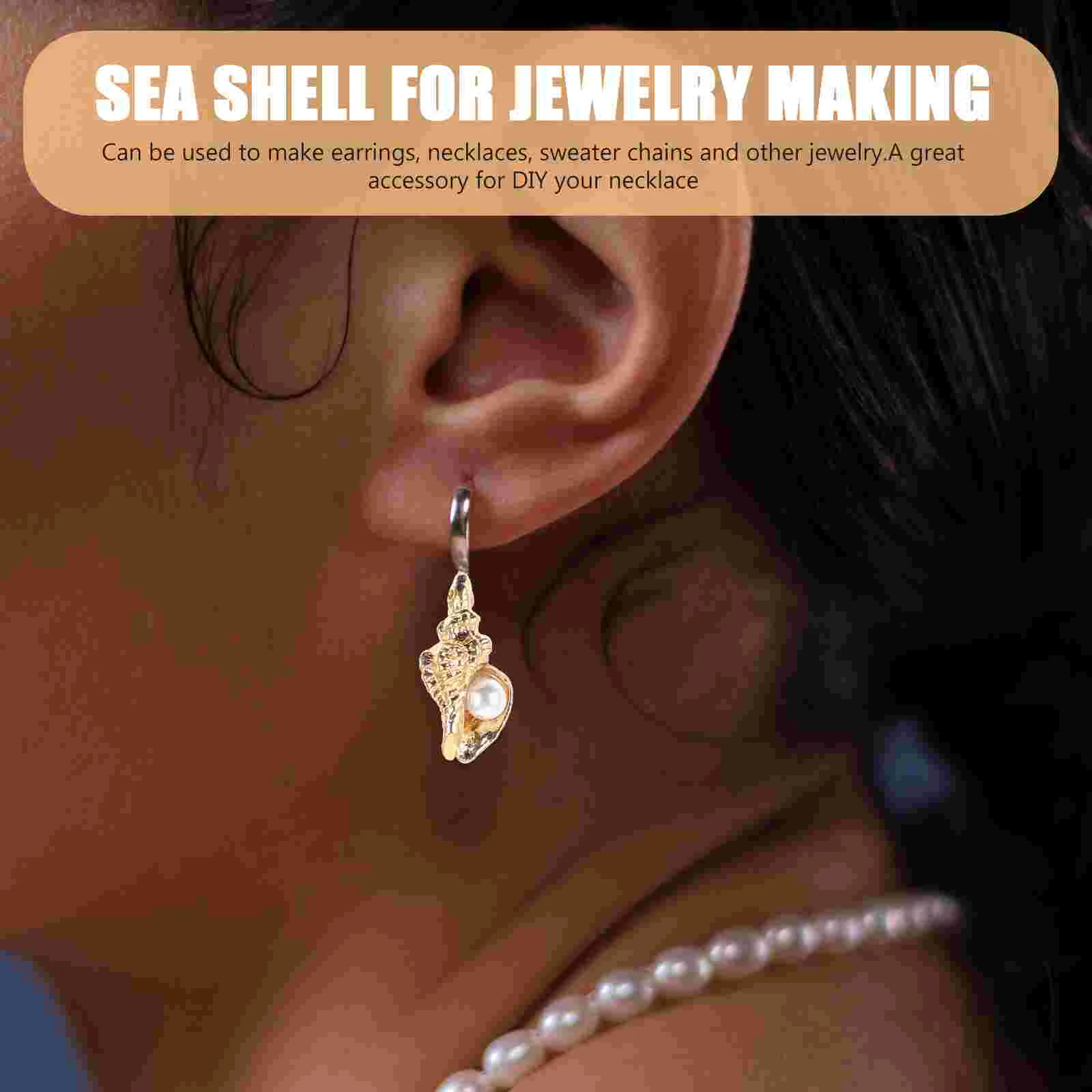 Conch Pendant DIY Jewelry Supplies Accessories Seashell Decor for Making Material Charm Charms Alloy Earring