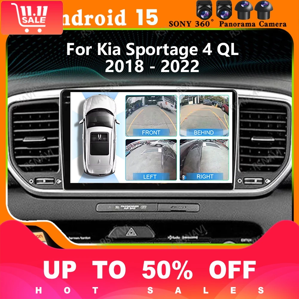 

Android 15 Car Radio For Kia Sportage 4 QL KX5 2018 2019 2020 2021 Autoradio Video Player Stereo 5G WIFI Wireless Carplay Auto