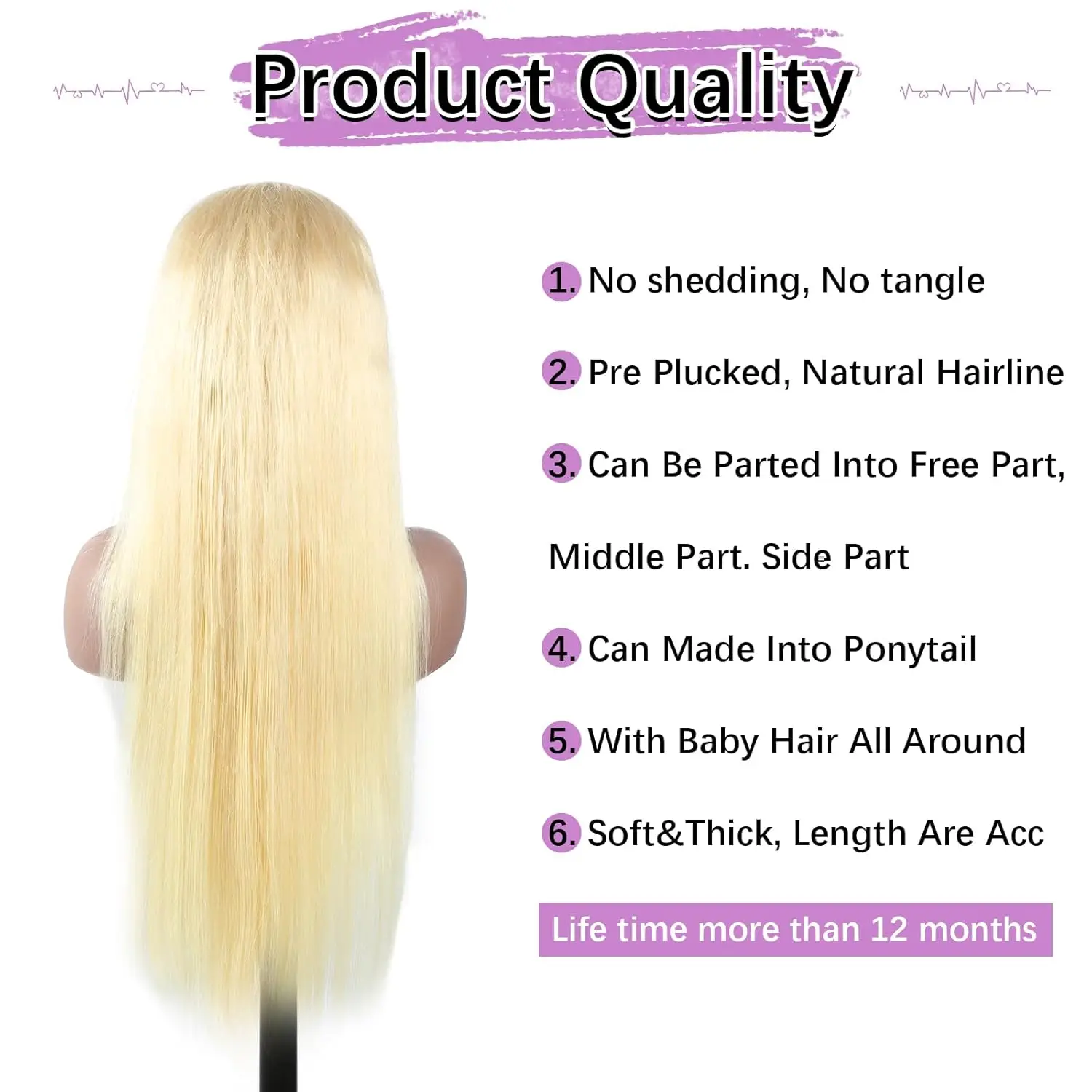 28 Inch 613 Blonde Straight Lace Front Wig Human Hair 13x6 HD Lace Front Wigs Human Hair Pre Plucked with Baby Hair