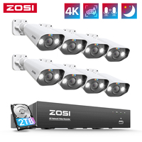 ZOSI 8CH 4K PoE CCTV Security Camera System 8MP/5MPSuper HD Outdoor IP Cameras AI Starlight Night Vision Video Surveillance Kit