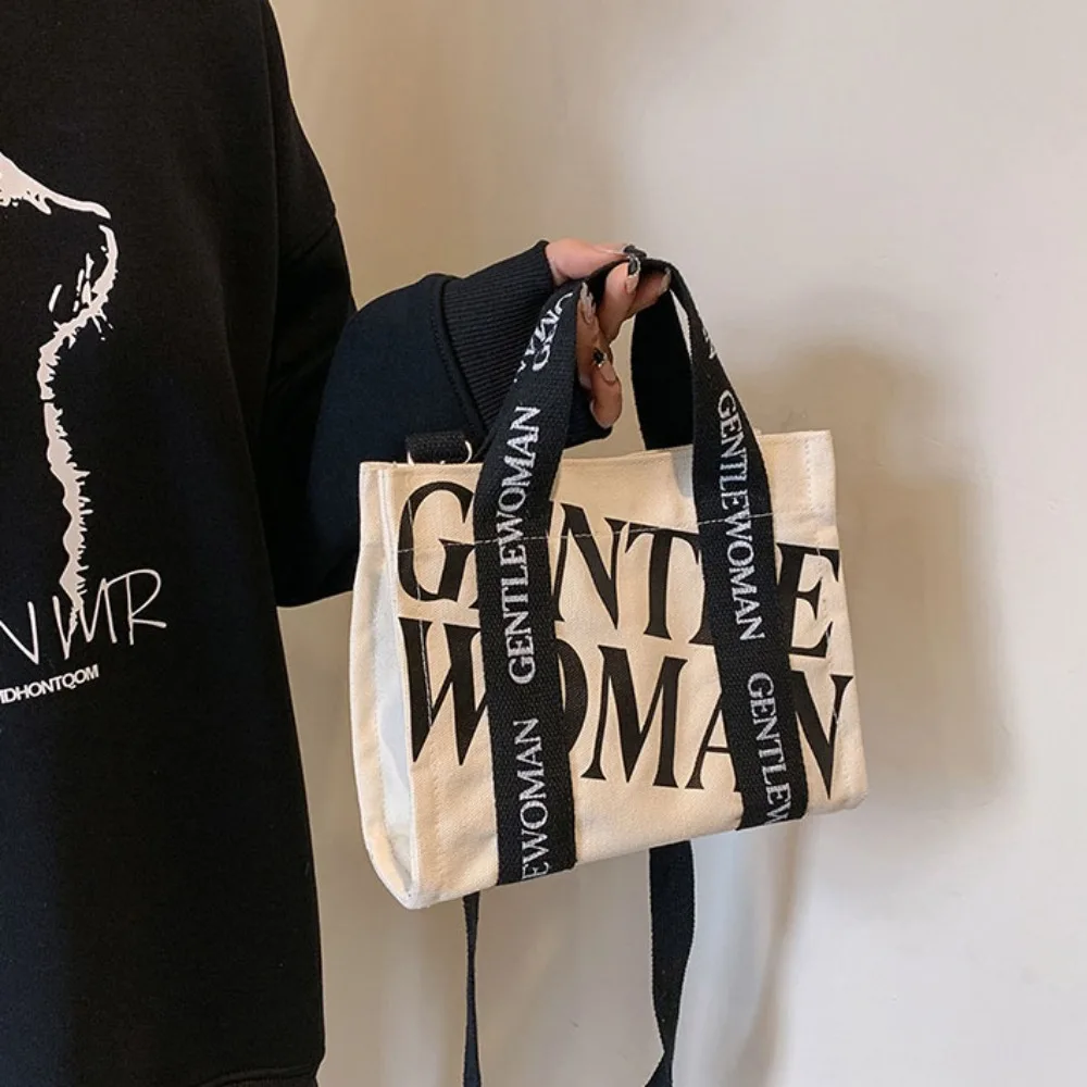 Trendy Gentle Woman Printing Canvas Bag Handbag Large Capacity Shoulder Bag Tote Bag Casual Messenger Bag Daily Commuting Bag