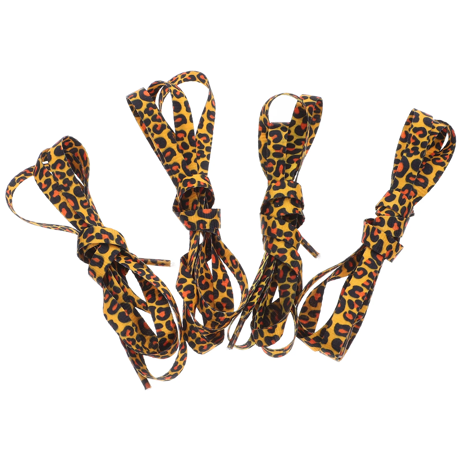 2 Pair Leopard Lace Polyester Shoelaces Durable Woman Running Shoes Men for Unique Animal Creative