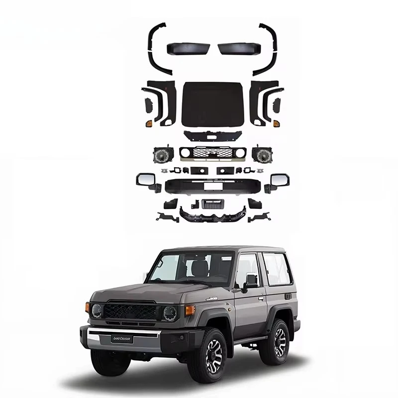 

Upgrade ABS Bodykit for 2002-2022 Prado FJ70 75 79 LC76 2024 New Model Front Rear Bumper Engine Hood Fog Lamp Wheel Fender