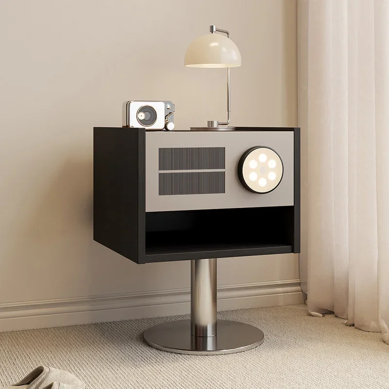 Medieval solid wood bedside table simple modern Bauhaus storage cabinet retro bedroom small creative bedside table
