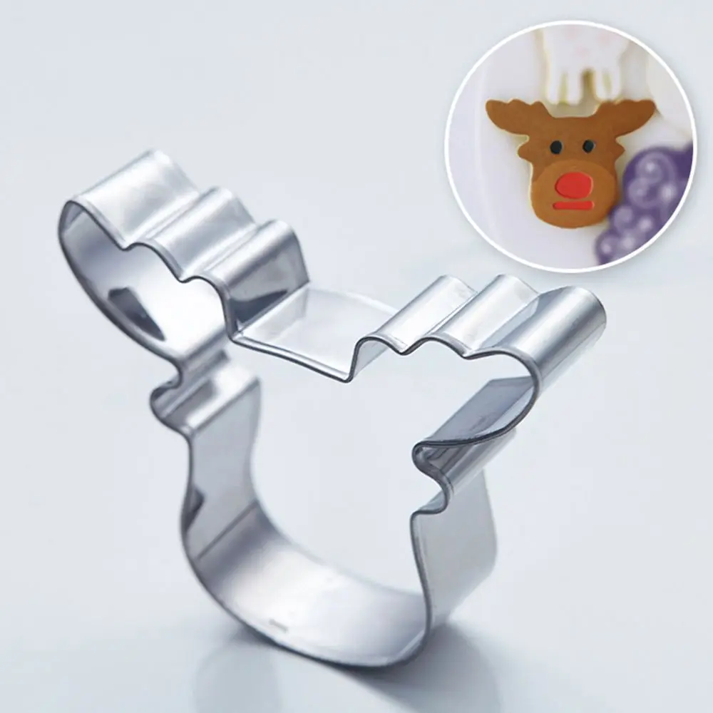 

Fondant Cutter Bakeware Kitchen Tool Cookie Cutter Biscuit Mold Christmas Reindeer Deer Head Mould