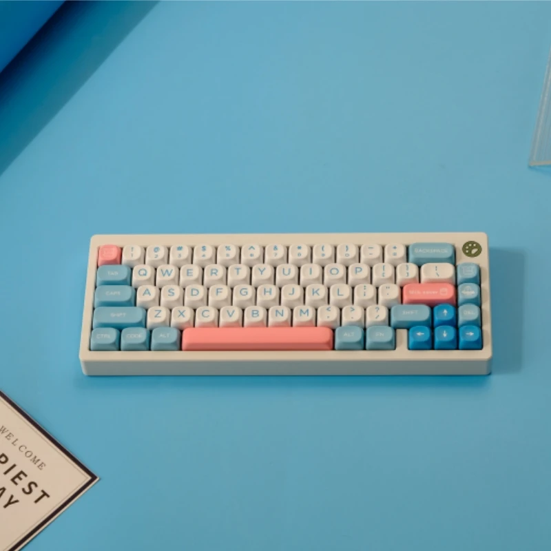 

132 Keys Creamy Candy Key Cap PBT MOA Profile Double Shot Keycap Thermal Sublimation Mechanical Keyboard for Customization