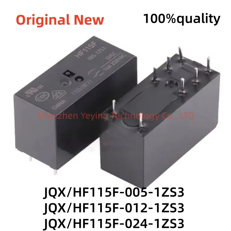 1Pç/Lote 100% Novo Jqx Hf115F-005-1Zs3 Hf115F-012-1Zs3 Hf115F-024-1Zs3 8 Pinos 16A, Um Aberto e Um Fechado