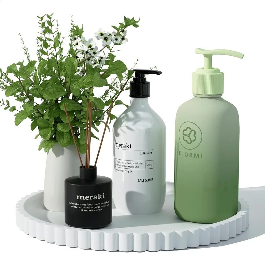 

Столешница и поднос для ванной комнаты, 10-дюймовый круглый силиконовый поднос для ванной комнаты, современный декор для ванной комнаты, декор журнального столика, декоративный поднос f