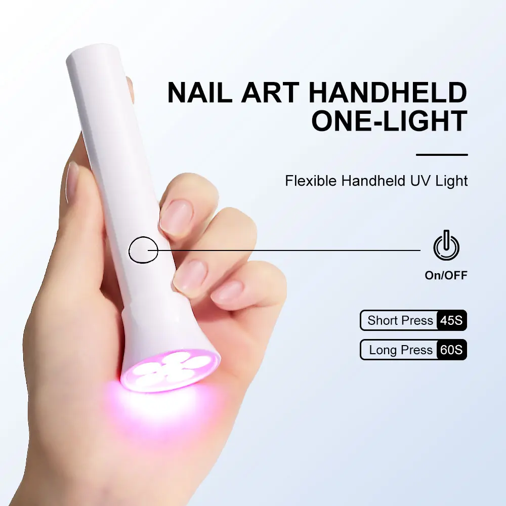 6 PCS UV/LED Rapid Cure Nail Gel Lamp Portable Nails Art Handheldone Light for Manicure Salon Acrylic Gel Art Quick Drying Tools