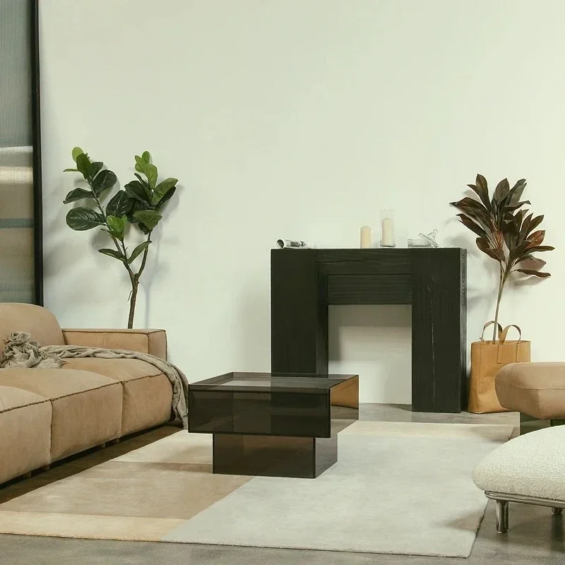 

For Modern minimalist/casual retro gray black acrylic coffee table