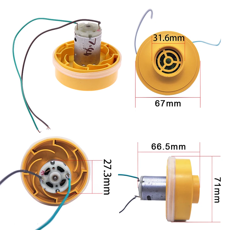 مكنسة كهربائية لاسلكية 380 مع محرك تيار مستمر عالي السرعة 3.7/7.4 فولت؛ ديناميكي 25000 دورة في الدقيقة، شفط قوي، بما في ذلك شفرات المروحة