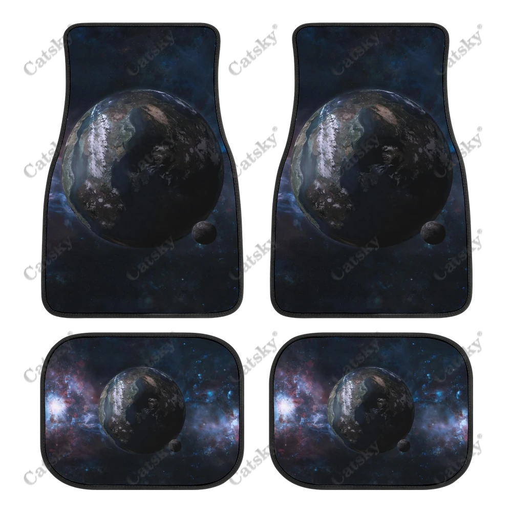 Sci Fi Artistic Car Floor Mat Vintage Carpet Anti-Slip Rubber Mat Pack of 4 Auto Accessiores for Car SUV Van