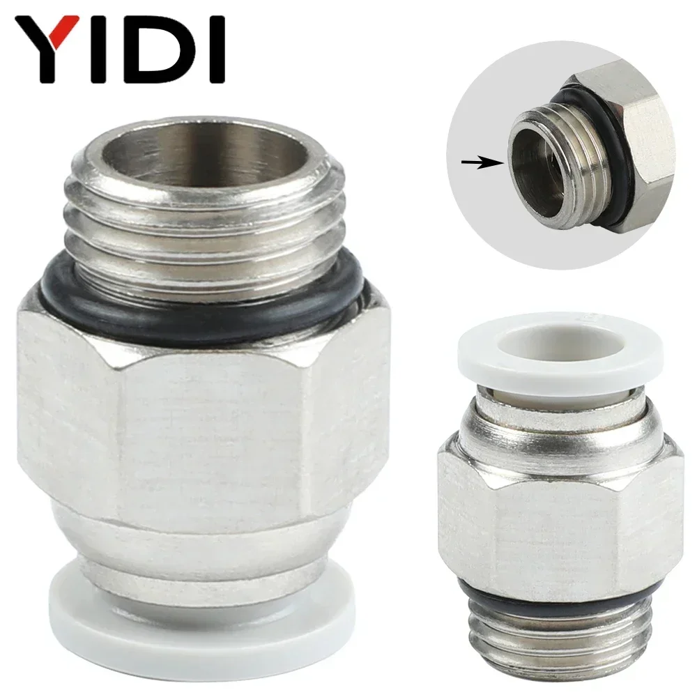 5/10pcs 4mm 6mm 8mm 10mm 12mm G1/4 Pneumatic Air Hose Tube Pipe Fitting Fittings Plastic PC Connection Connector Set G1/8 G1/2