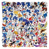 60Pcs  Cartoon  Hedgehog  Stickers Sonics DIY Stickers Scrapbooking Phone Luggage Skateboard Vinyl  Waterproof Graffiti Decals