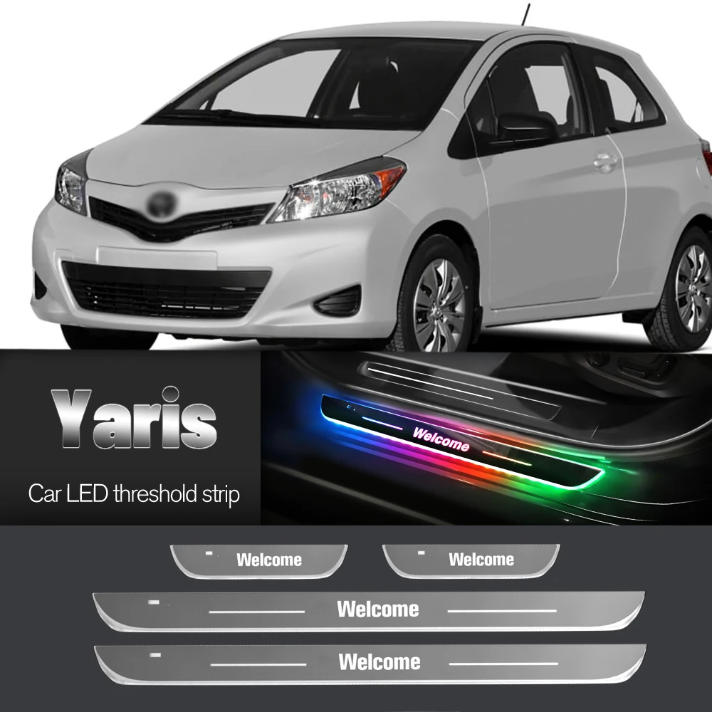 

Car Door Sill Light For Toyota Yaris 1999-2023 2009 2015 2017 2020 Customized Logo LED Welcome Threshold Pedal Lamp Accessories