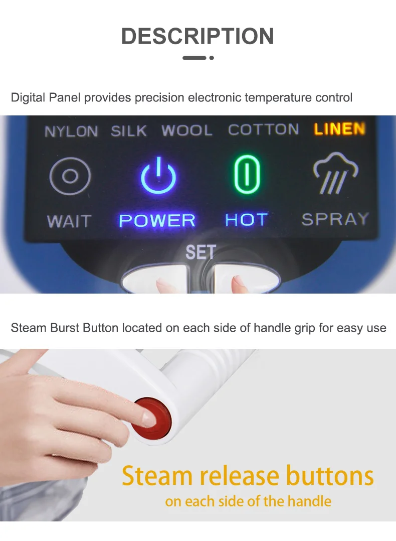 

Паровой утюг, Лидер продаж, RS-810E, цифровой отпариватель для ткани, электрический утюг, паровая станция для домашнего и использования в отеле