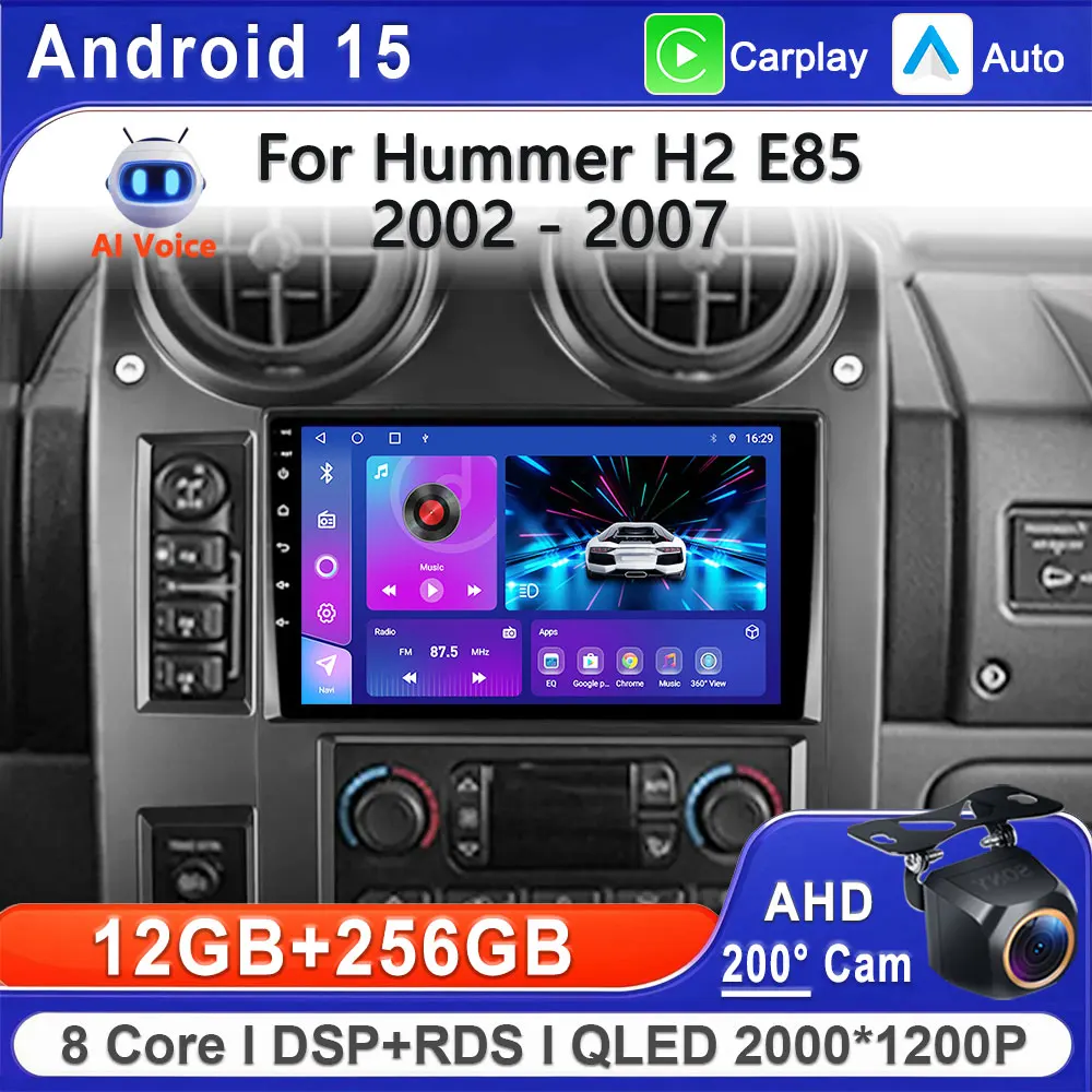 Android 15 для Hummer H2 E85 2002-2007 Автомобильный радиоприемник Мультимедийный видеоплеер Навигация GPS Экран головного устройства Без 2Din DVD Android 15 для Hummer H2 E85 2002-2007 Автомобильный радиоприемник Мультимедийный видеоплеер Навигация GPS Экран головного устройства Без 2Din DVD