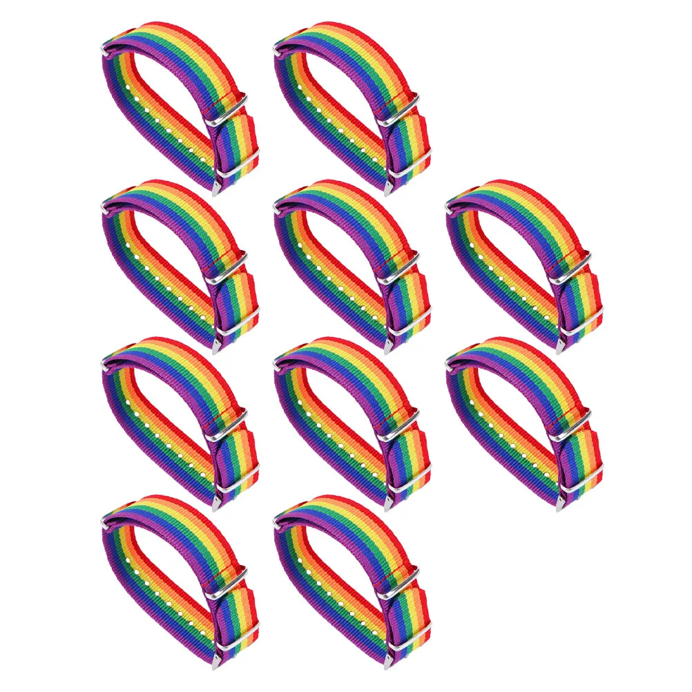 

10pcs Rainbow Bracelets Colorful Wristbands for Women Kids Birthday Party Gifts Elegant Design Summer Jewelry