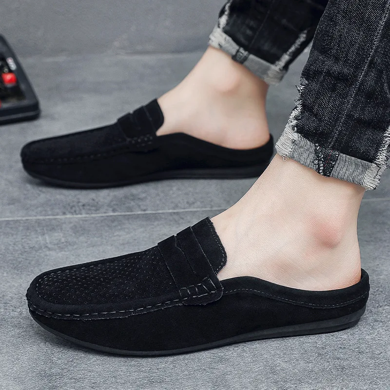 Fashion breathable Baotou men's half slippers sneakers for lazy people men's shoes without heels