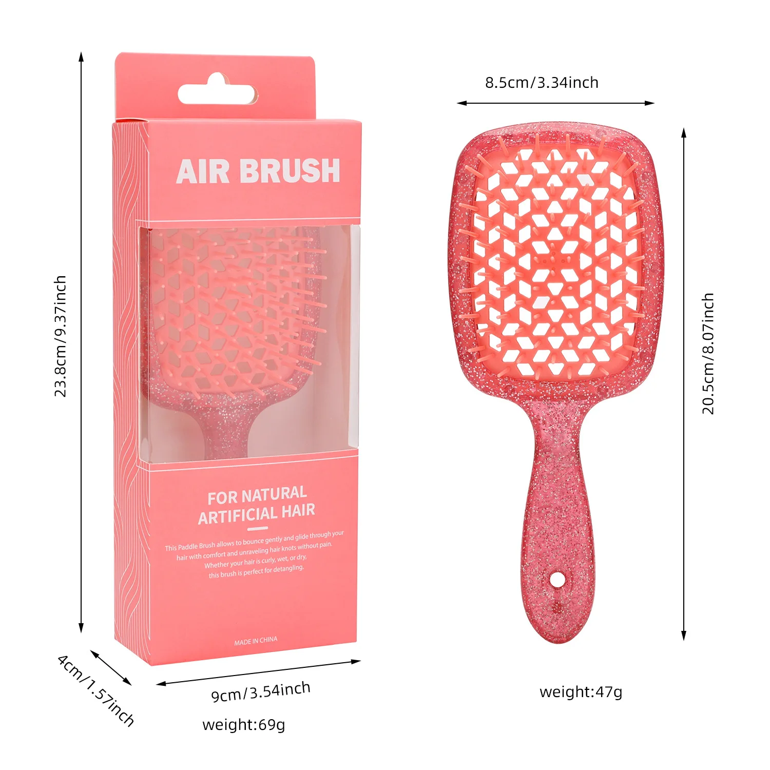 Fluffy Modeling Comb Mesh Comb Hairdressing Hair Smoothing Honeycomb  Plastic Massage  Dry and Wet Hollow Comb