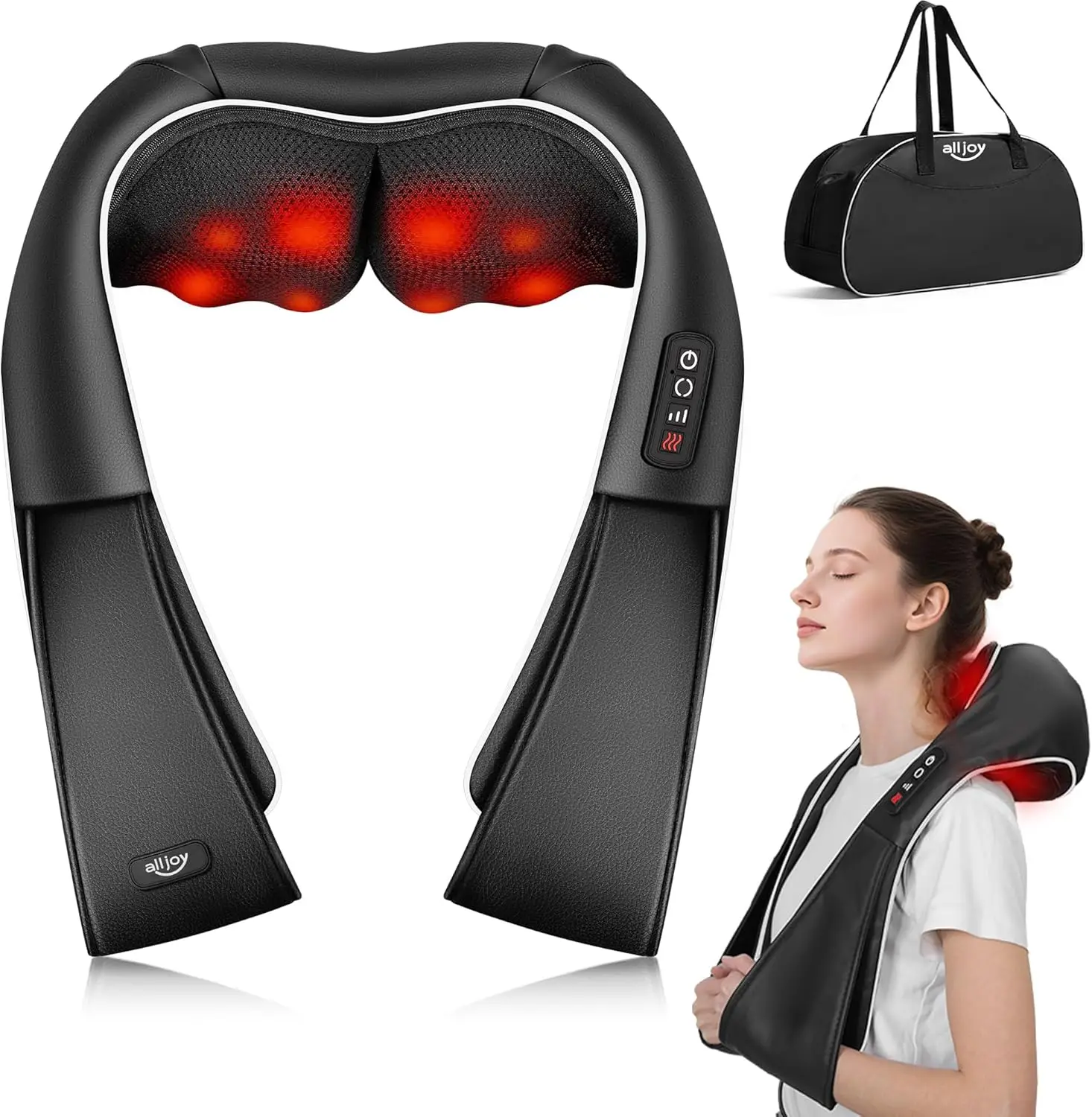 

Deep Tissue Neck and Back Massager with Heat, Shiatsu Pain Relief for Women Men, Gift Idea with Storage Bag