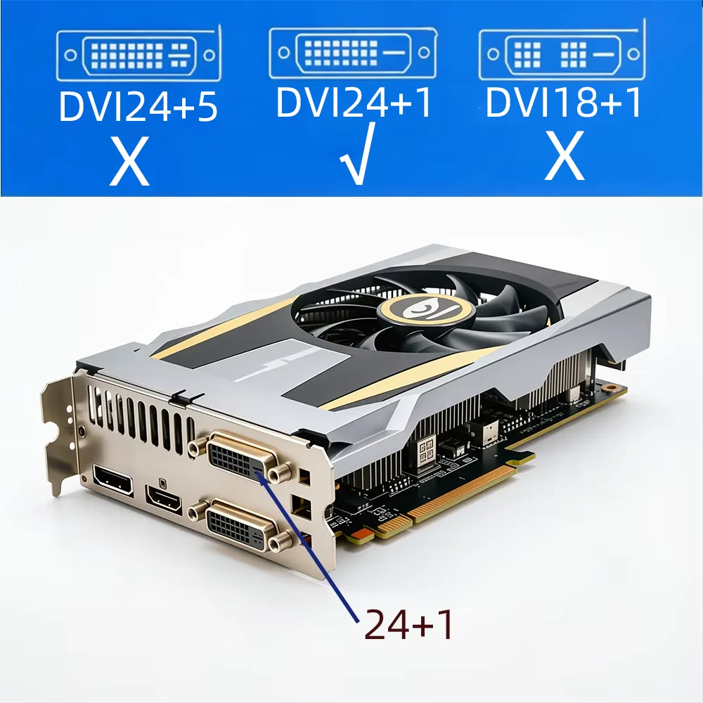 Full HD 1080P DVI D DVI To VGA Adapter Video Cable Converter 24+1 25Pin to 15Pin Cable Converter for PC Computer Monitor