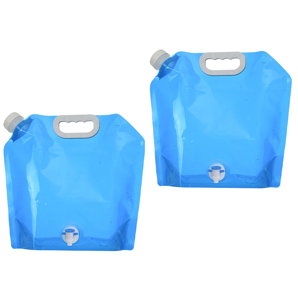 

2pcs Portable Water Storage Bag Large Capacity Foldable Outdoor Container PE PA PET Material Leak Proof for Outdoor