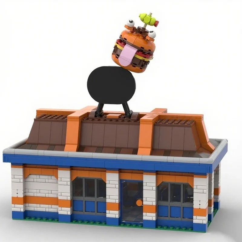 1443 Uds. MOC Durr hamburguesa Fortnites modelo bloques de construcción arquitectura DIY regalos creativos de Navidad idea juguetes educación ladrillo niños