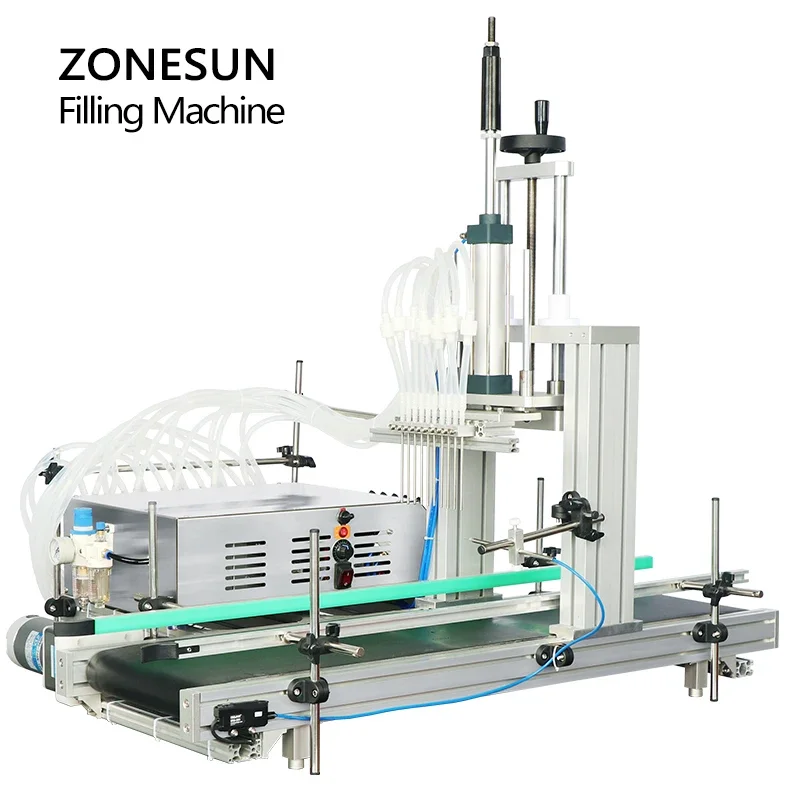 ZONESUN ZS-DTPP10D Liquid Filling Machine 10 Heads Peristaltic Pump Vial Tube Chemical Agents Medical Packaging Production Line