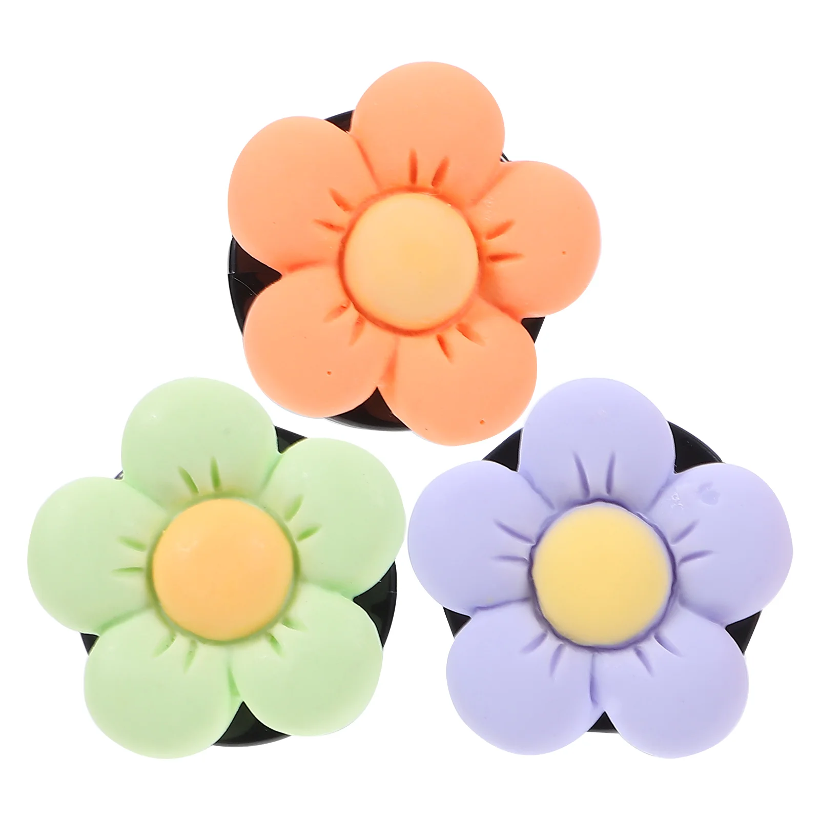 

3PCS Car Air Vent Clips Aroma Diffuser Green Orange Purple Resin Flower Design Car Interior Decor Dashboard Accessories