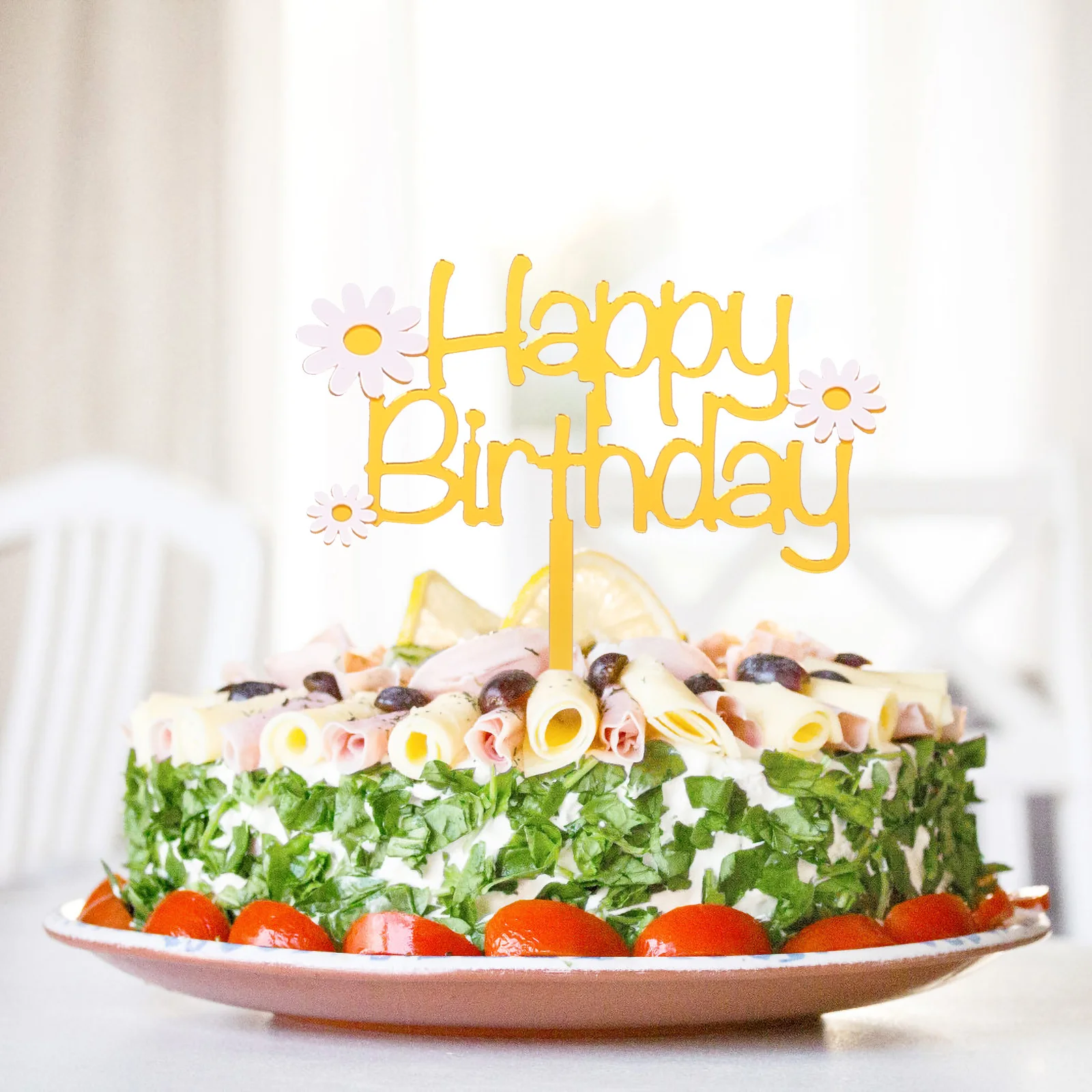 

6Sets Daisy Flower Cake Topper Delicate Cake Picks Birthday Party Cupcake Dessert Decoration Cupcake Decor Dessert Topper