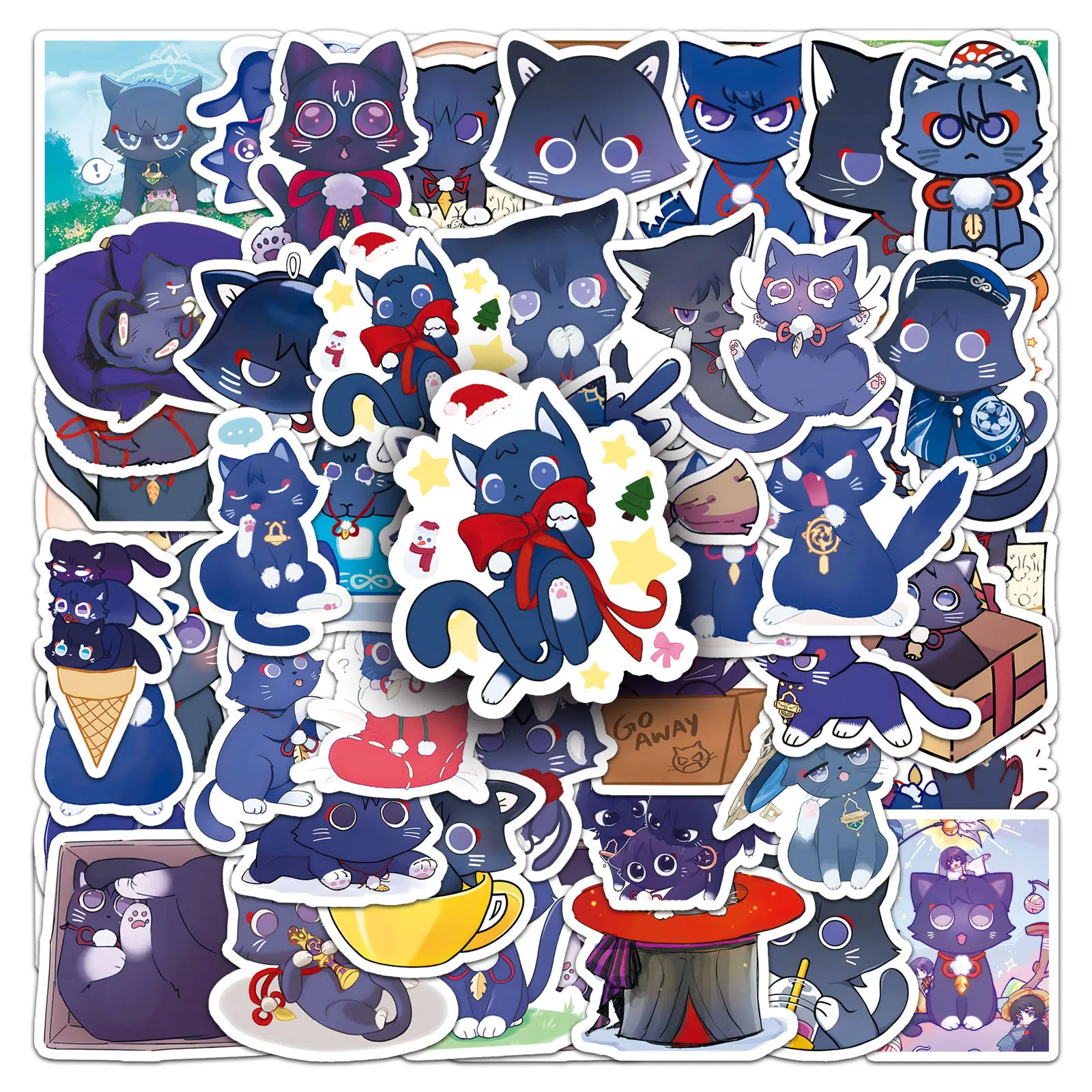 

10/51PCS Q Cute Loose Cat Graffiti Stickers Kawaii Cartoon Animal Decal For Laptop Phone Guitar Skateboard Waterproof Sticker