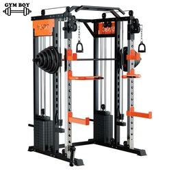 Smith Machine Cage System, Home Gym Multifunction Rack, Customizable Strength Training Station, Fitness Equipment, Bodybuilding