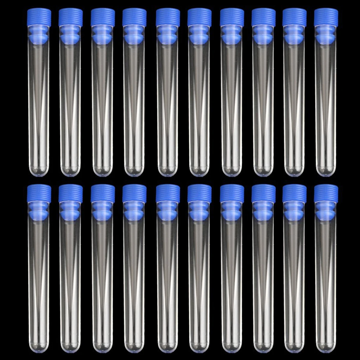 

20Pcs Plastic Test Tubes 100x15mm Blue Non Graduated with Screw Caps Lab Grade for Centrifuge Tubes Sample Containers Household