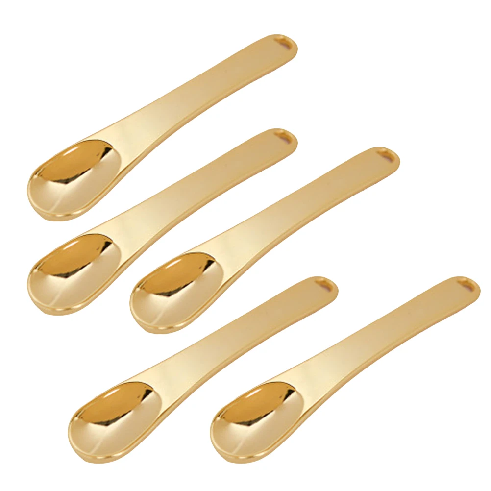 

5Pcs Eye Cream Zinc Alloy Spoon Golden Durable Eye Massage Tool Relieve Fatigue Improve Circulation Makeup Spoon