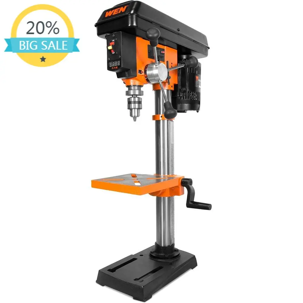 

10-Inch 5-Amp Adjustable Cast Iron Benchtop Drill with Laser Guide