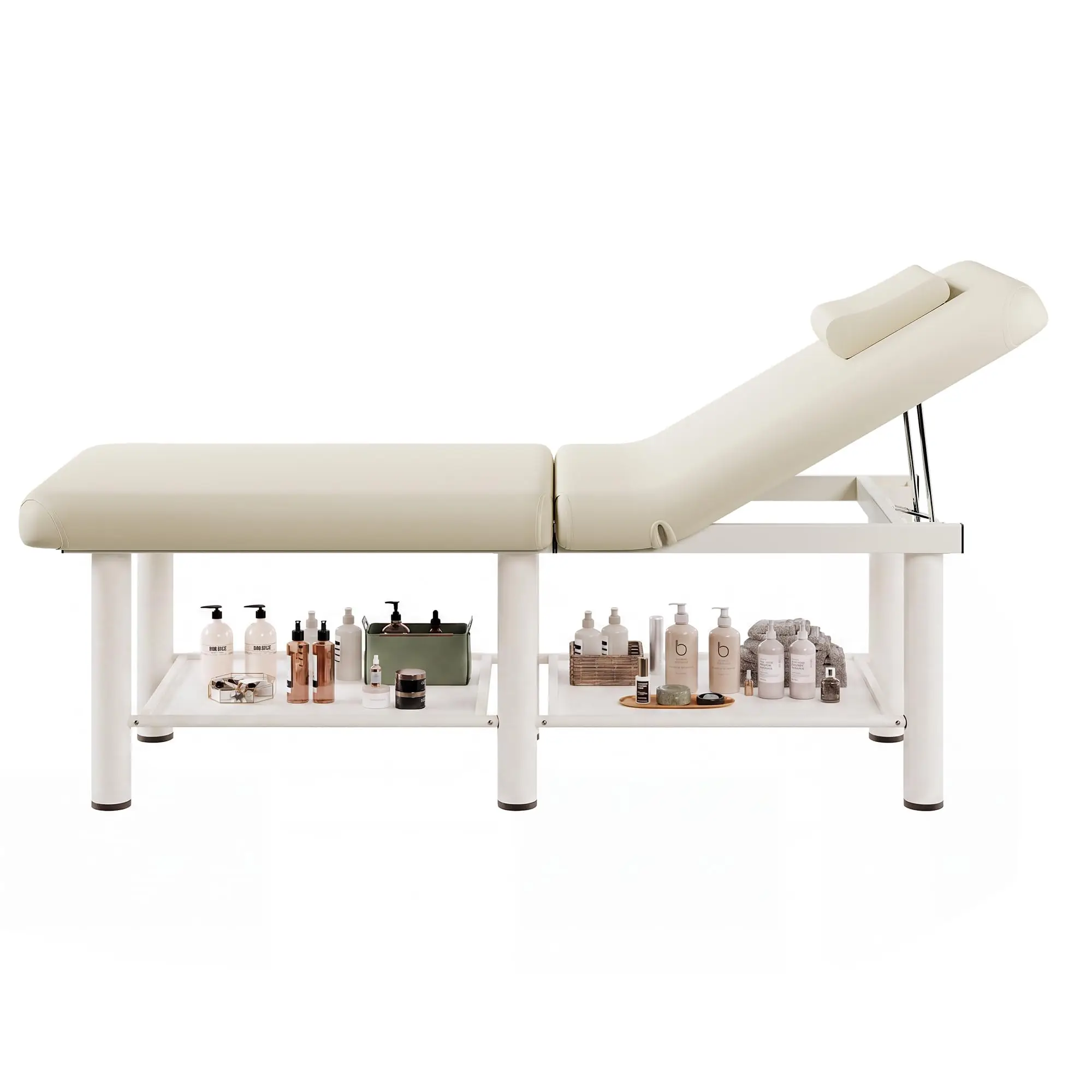 30.5'' Wide × 75'' Long Stationary Massage Table Folding Bed with Backrest for Treatment Table Physical Therapy Table