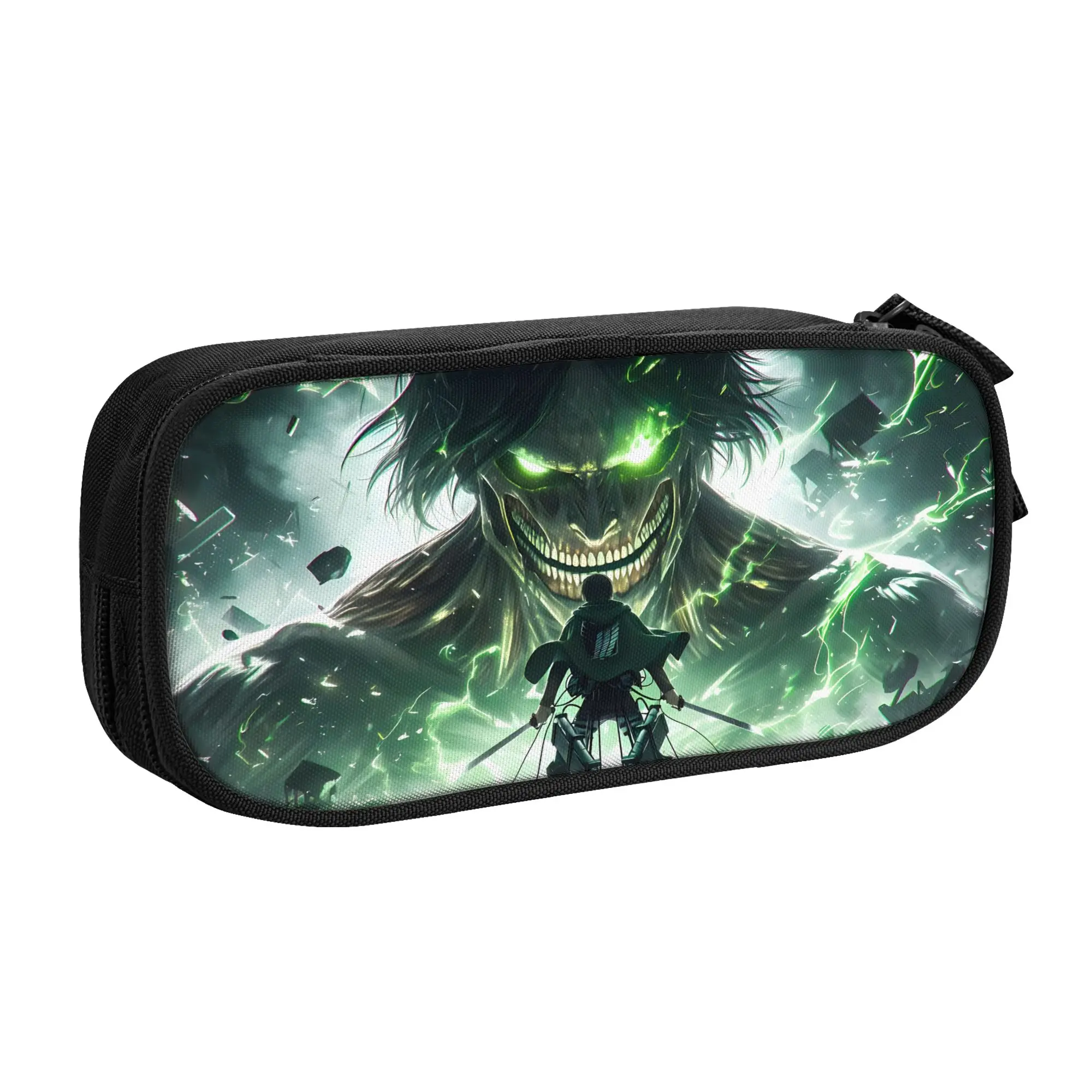 1 Piece Roar Pencil Cases Pen Holder Storage Stationery Attack on Titan Supplies Large Storage Pen Box Pencil Bag for Students
