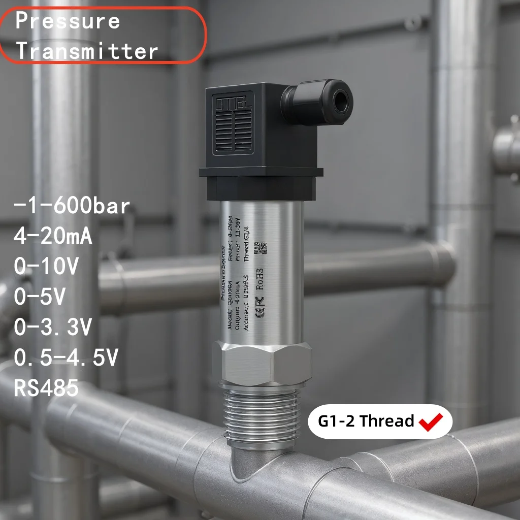 Pressure Sensor 4-20mA 0-10V 1bar/10bar/100bar/400bar G1/2