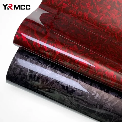 Imagen 2 del producto Película de vinilo de fibra de carbono autoadhesiva, envoltura de vinilo de ajuste automático, película para carrocería de coche, color negro y rojo brillante, pegatinas para motocicleta, accesorios para coche