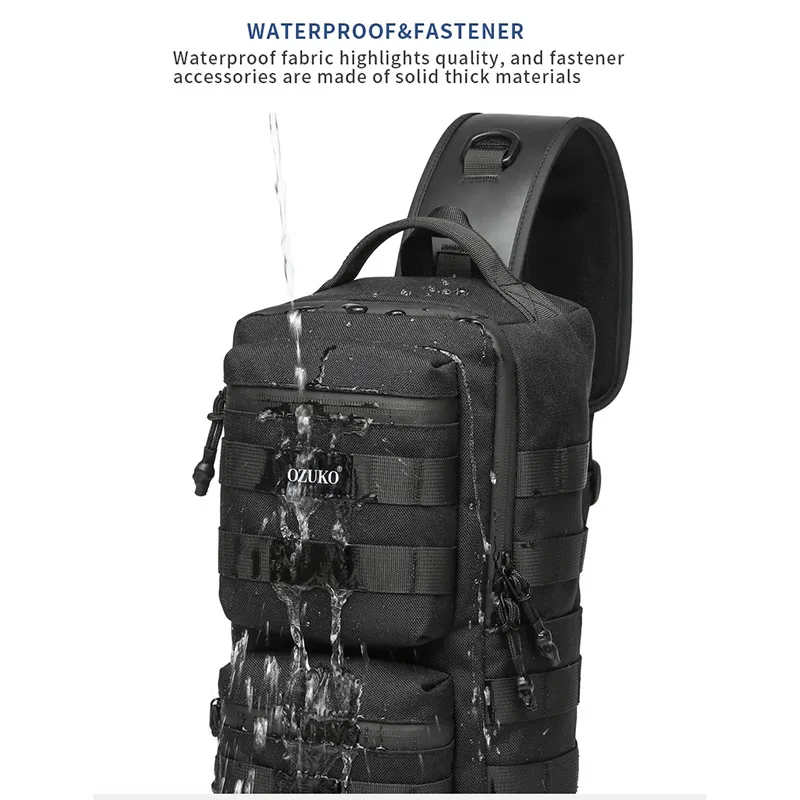 New Men Chest Bags Outdoor Sports Tactical Crossbody Bag Large Capacity Male Waterproof Travel shoulder Messenger Bag