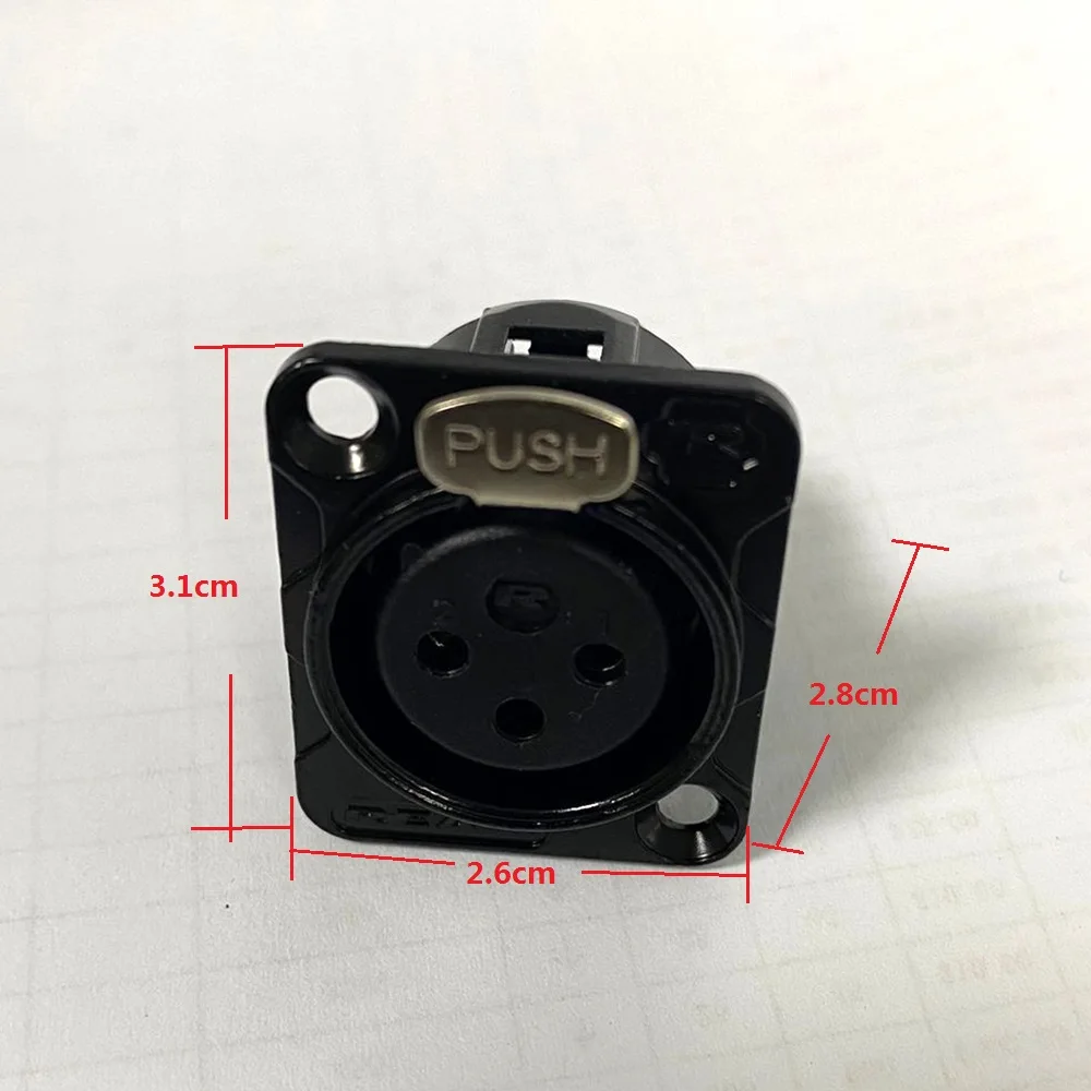 ขั้วต่อ XLR ตัวผู้ตัวเมียคุณภาพสูงปลาย3พินตัวขยายไมโครโฟนปลั๊กตัวแปลงทอง24K เทลลูเรียมทองแดงชุบ