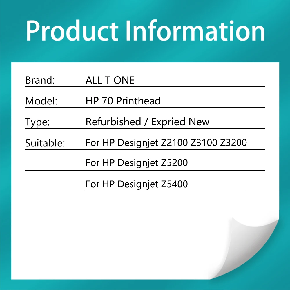 Nowa głowica drukująca HP 70 HP70 Głowica drukująca C9404A C9405A C9406A C9407A Do drukarki HPDesignet Z2100 Z3100 Z3200 Z5200Z5400 70 Głowica