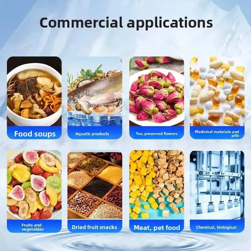 

Добавки Медицинские материалы Закуски для домашних животных Вакуумная холодная сушилка Заморозительная коммерческая сушилка для фруктов и овощей