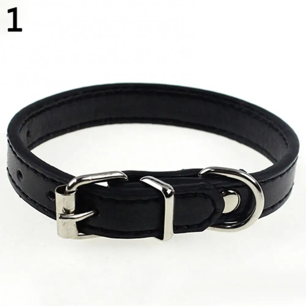 Small Dog And Cat Collar Leather Metal Buckle Dog Collar Adjustable Necklace Cat Puppy Kitten Collar Dogs Harnesses Leads Collar