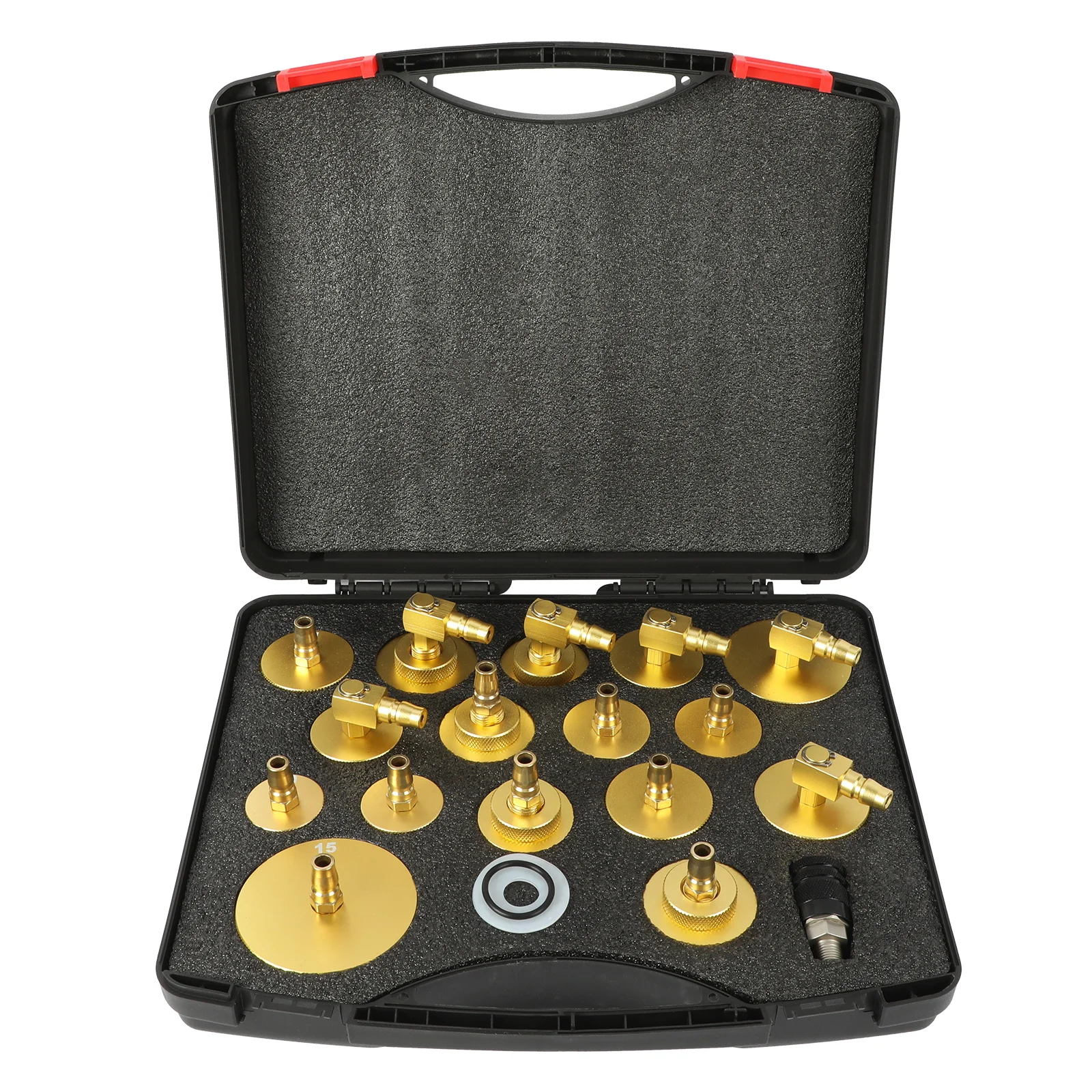 AUTOOL Brake Fluid Adapter 17PCS Brake Oil Fittings Kit Gold Color Aluminum  Alloy Prevent Oil Leakage Pump Connector