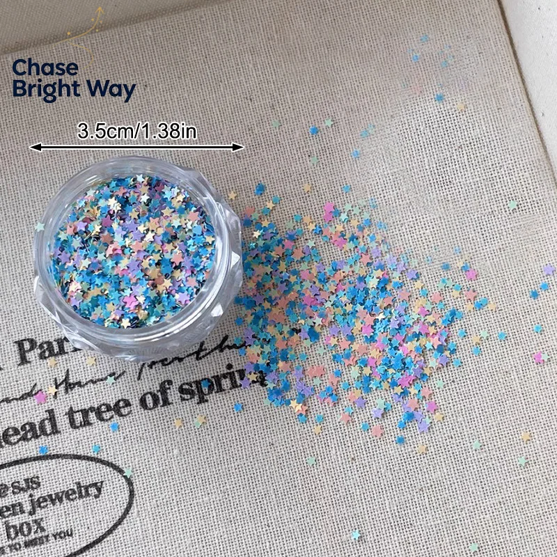 Cute Star Shape Macaron Color Nail Glitter For Nail Art Nail Charm Decoration Accessories Nail Art DIY