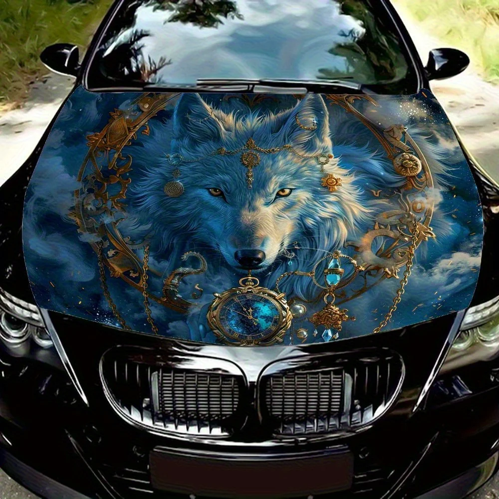 

The Mysterious Wolf King Car Hood Decal Stickers Wrap Vinyl Film Engine Cover Decals Sticker Car Hood Protective Film