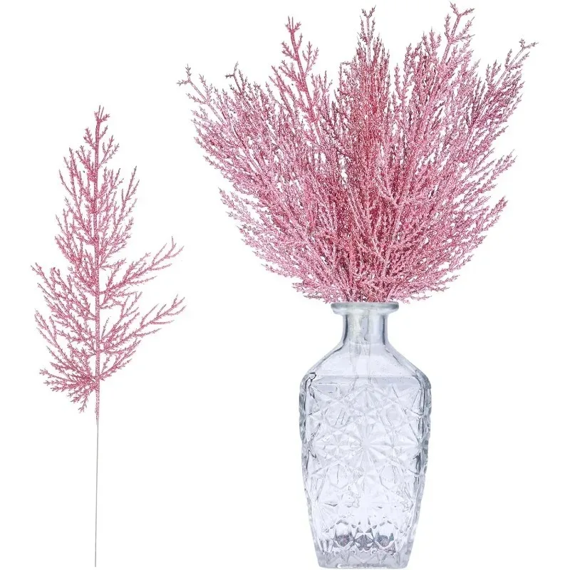 

5Pcs/lot Christmas Decor Artificial Pine Leaves Branch Simulated Flower Christmas Tree Ornaments DIY Garland Party Home Decor