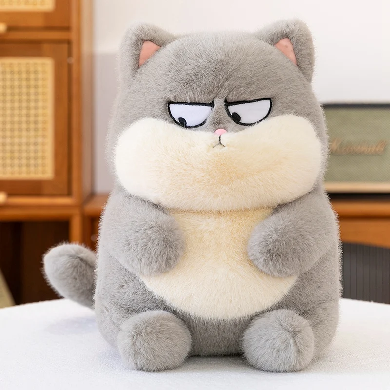 25cm Funny Expression Cat Plush Doll Cute Sitting Fat Orange Cat Toys Stuffed Soft Animal Pillow For Birthday Xmas Gifts